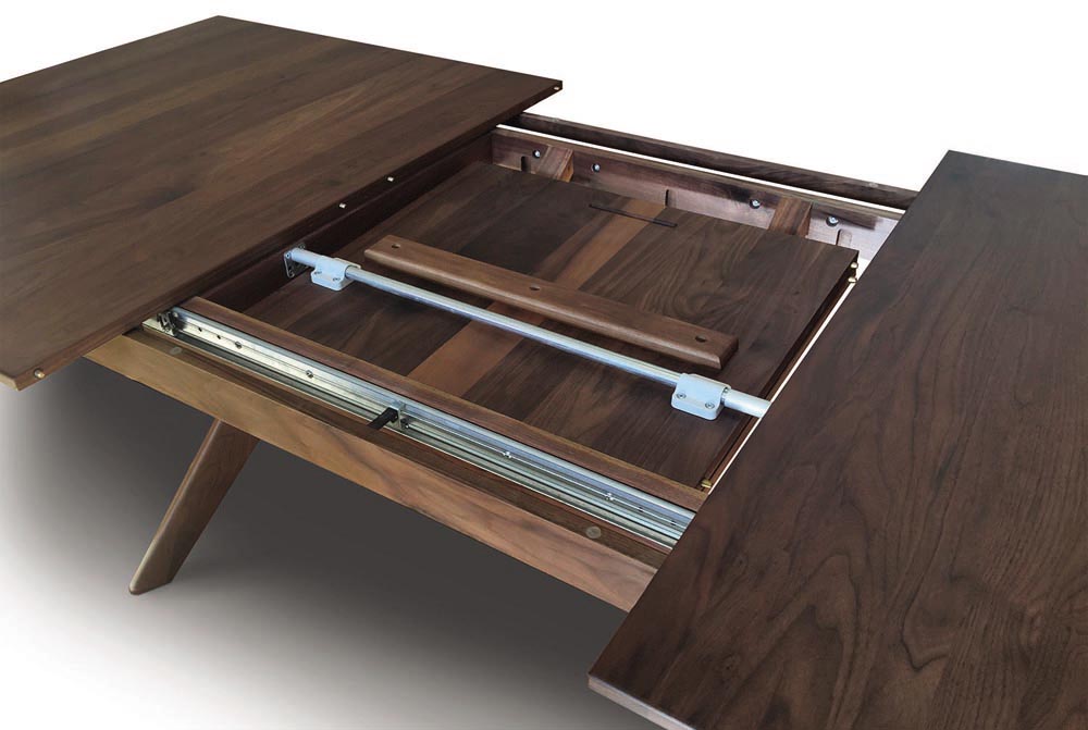 Sarah Four Leg Extension Table with Self Storing Leaf
