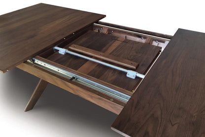 Sarah Four Leg Extension Table with Self Storing Leaf