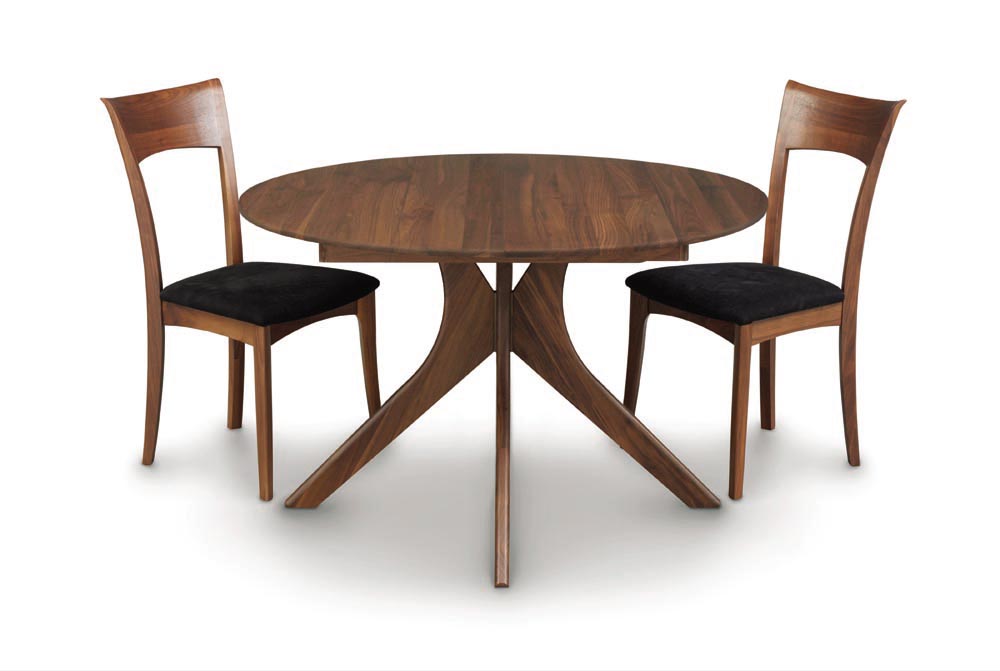 Audrey Round Extensions Table with Self Storing Leaf