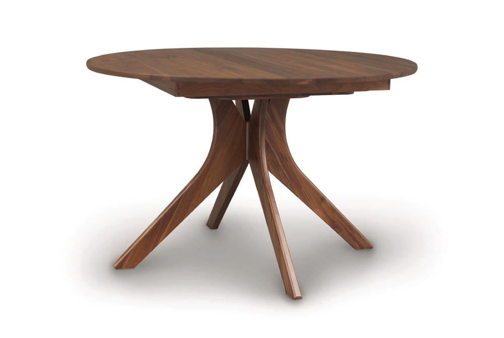 Audrey Round Extensions Table with Self Storing Leaf