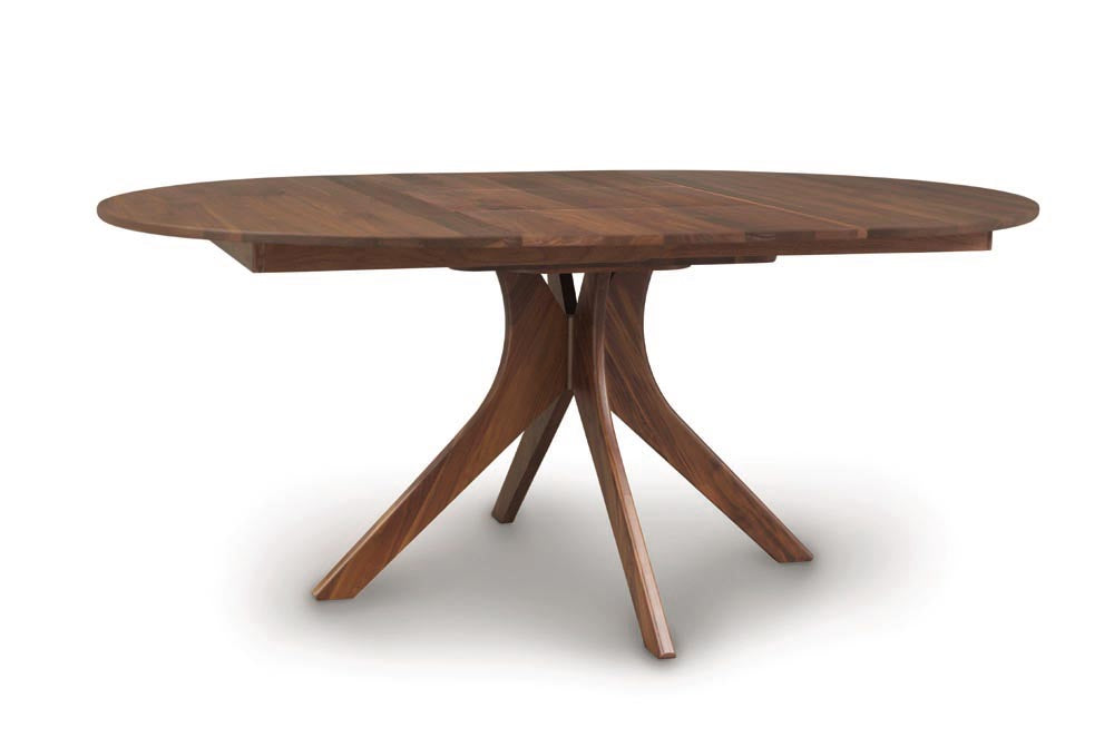 Audrey Round Extensions Table with Self Storing Leaf