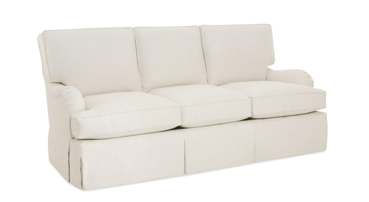 Vivian Sofa w/English Arm & Kick Pleat Skirt