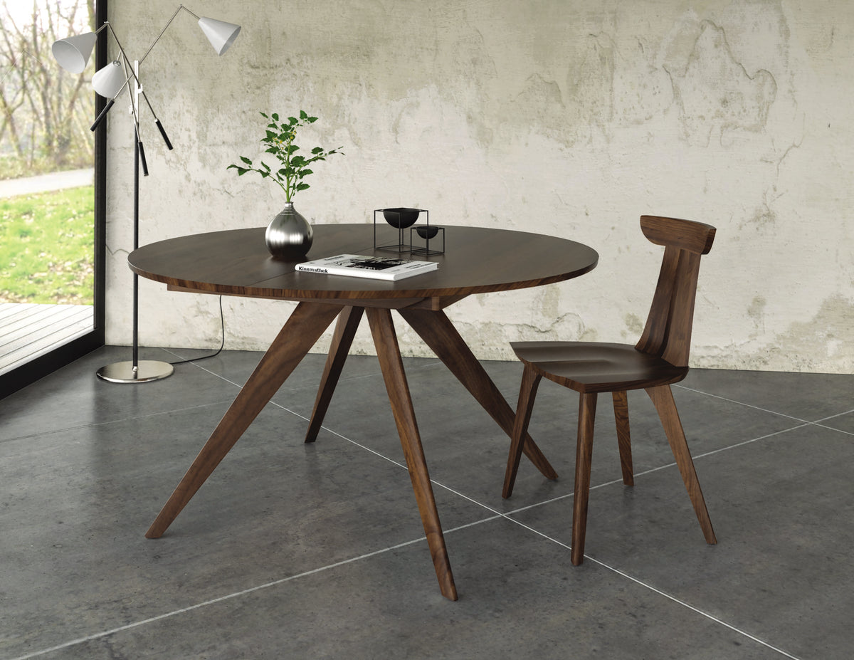 Catalina Round Extensions Table with Self Storing Leaf by Copeland Furniture