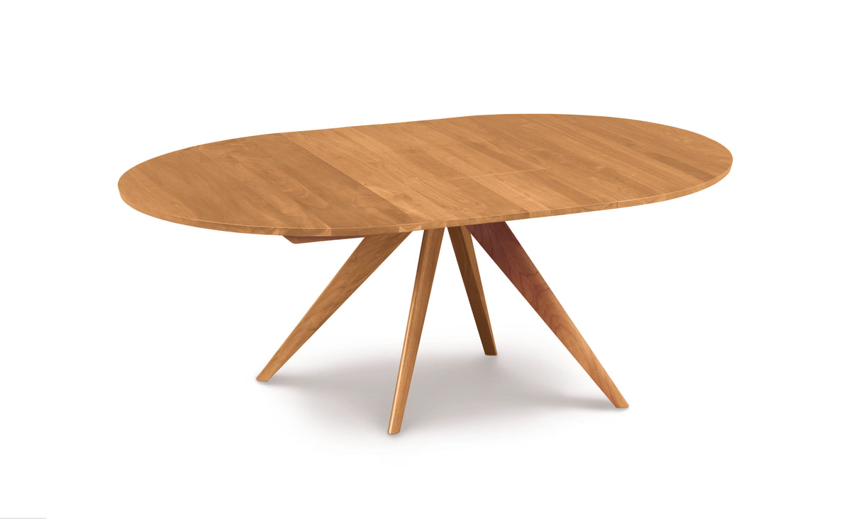 Catalina Round Extensions Table with Self Storing Leaf by Copeland Furniture