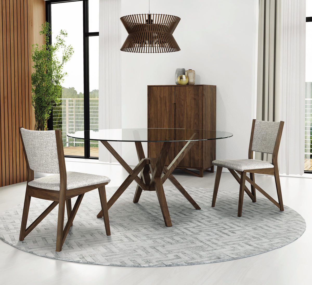 Exeter Round Glass Top Table by Copeland Furniture