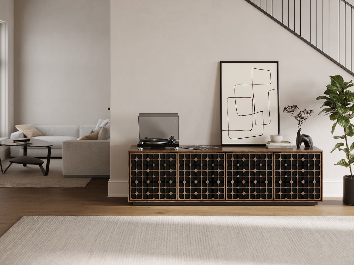 Elements Media & Storage Cabinet w/Rolling Plinth Base
