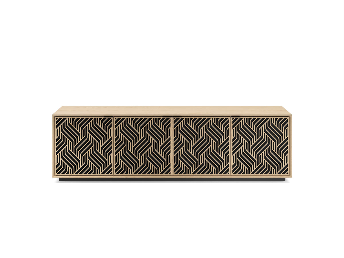 Elements Media & Storage Cabinet w/Rolling Plinth Base