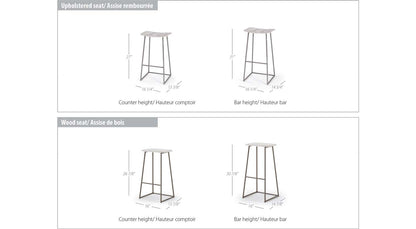 Palmo Wood Seat Counter and Bar Stool