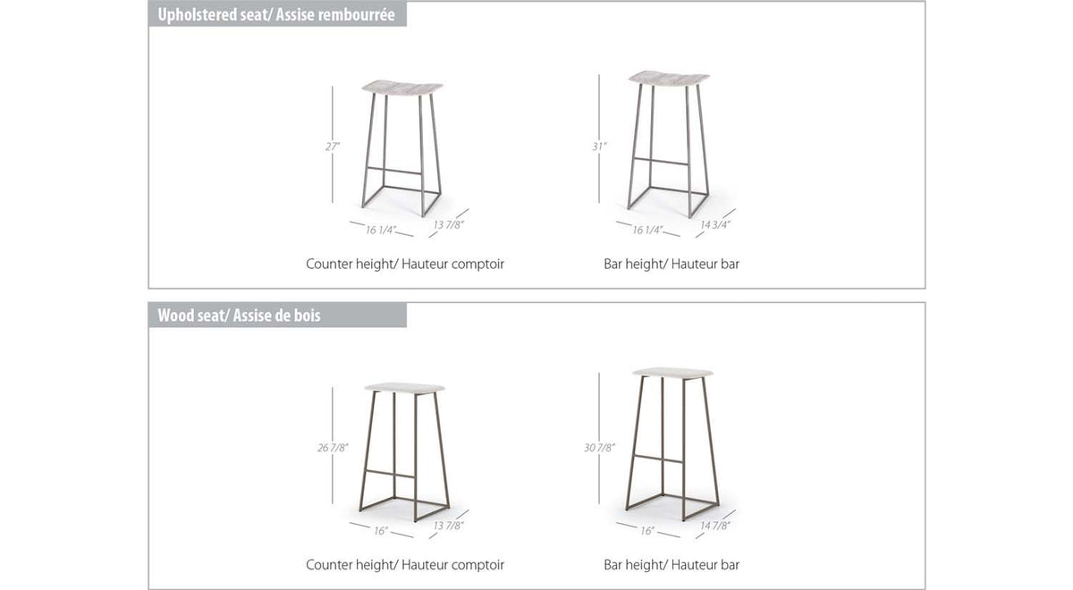 Palmo Wood Seat Counter and Bar Stool